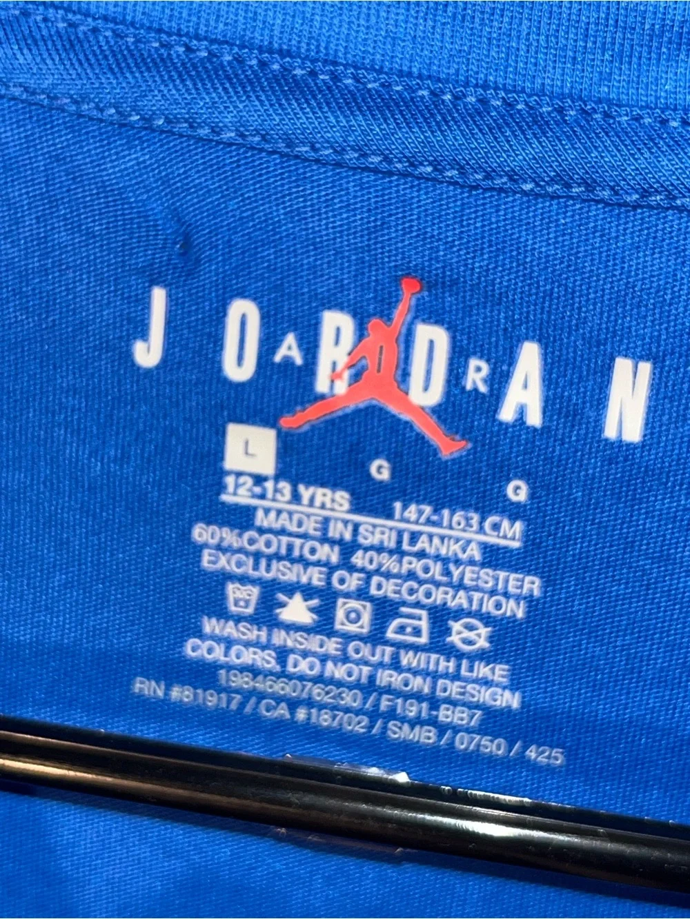 $28 Nike AIR JORDAN FLIGHT JUMPMAN T- Shirt BOYS Short Sleeve BLUE Large L 🏀